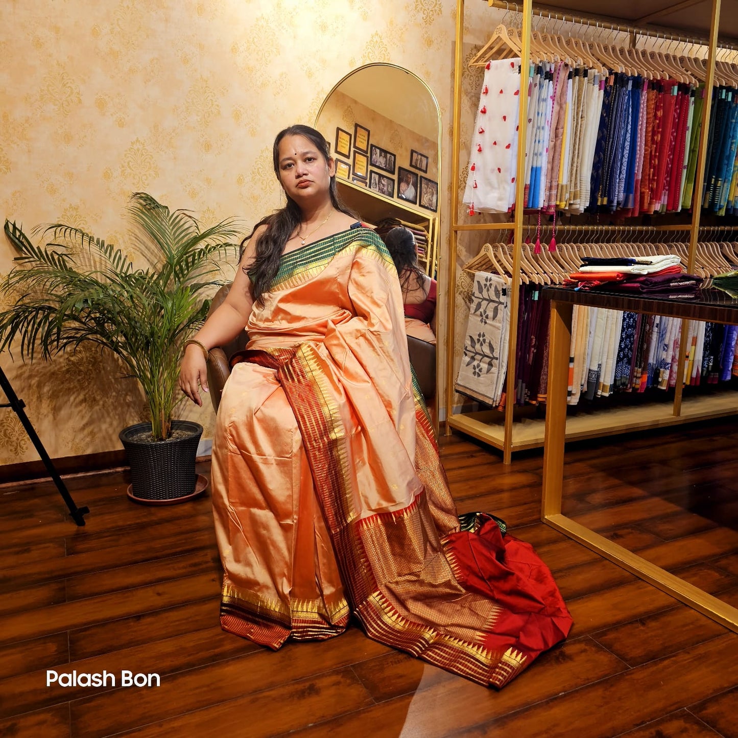 KANJIVARAM SAREE HANDWOVEN SANDLEWOOD