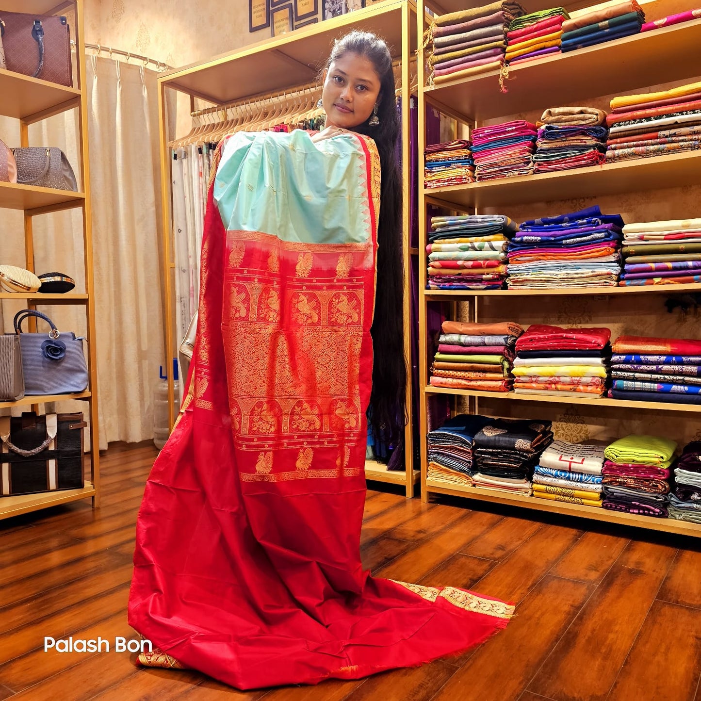 KANJIVARAM SAREE HANDWOVEN LIGHT GREEN