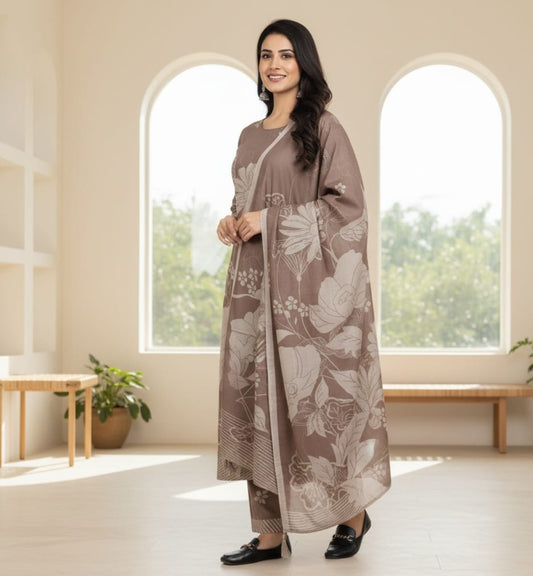 SALWAR SUIT MODAL SILK DARK BROWN