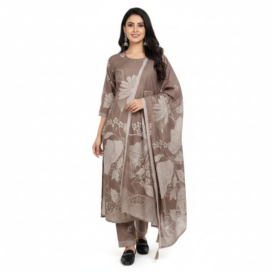 SALWAR SUIT MODAL SILK DARK BROWN