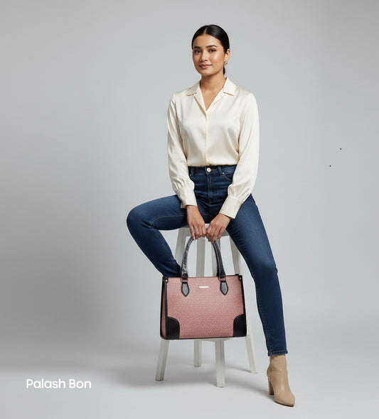 TOTE BAG PINK COLOR WITH BLACK BORDER