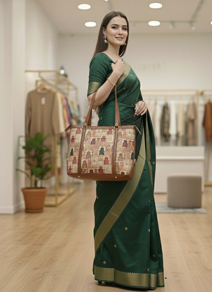 TOTE BAG TRADITIONAL DESIGN BROWN COLOR