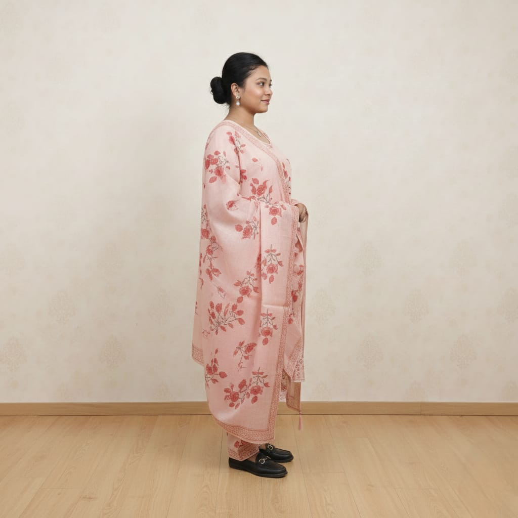 SALWAR SET COTTON PEACH COLOR