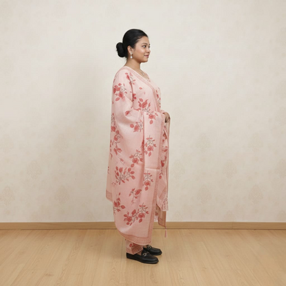 SALWAR SET COTTON PEACH COLOR