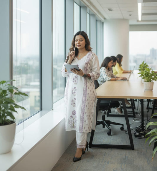 SALWAR SUIT COTTON WITH MAROON PRINT