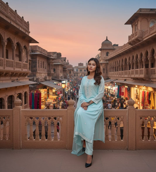 SALWAR SUIT MODAL SILK SEA GREEN