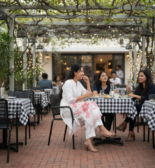 SALWAR SUIT COTTON WHITE WITH RED FLORAL DUPATTA