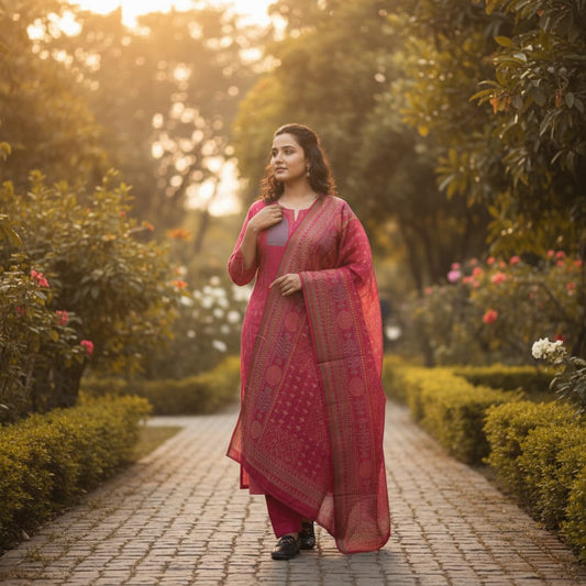 SALWAR SUIT MODAL SILK RANI COLOR