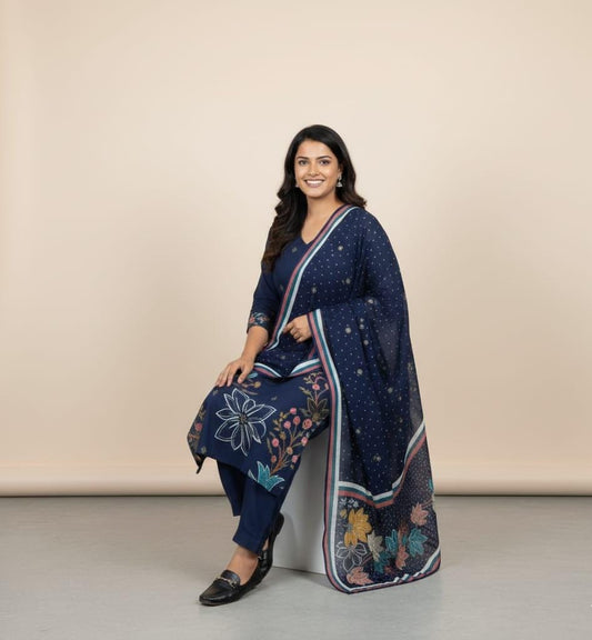 SALWAR SUIT MODAL SILK BLUE