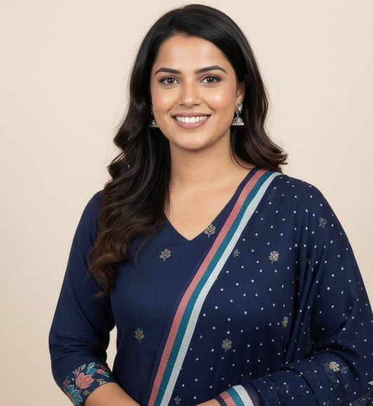 SALWAR SUIT MODAL SILK BLUE