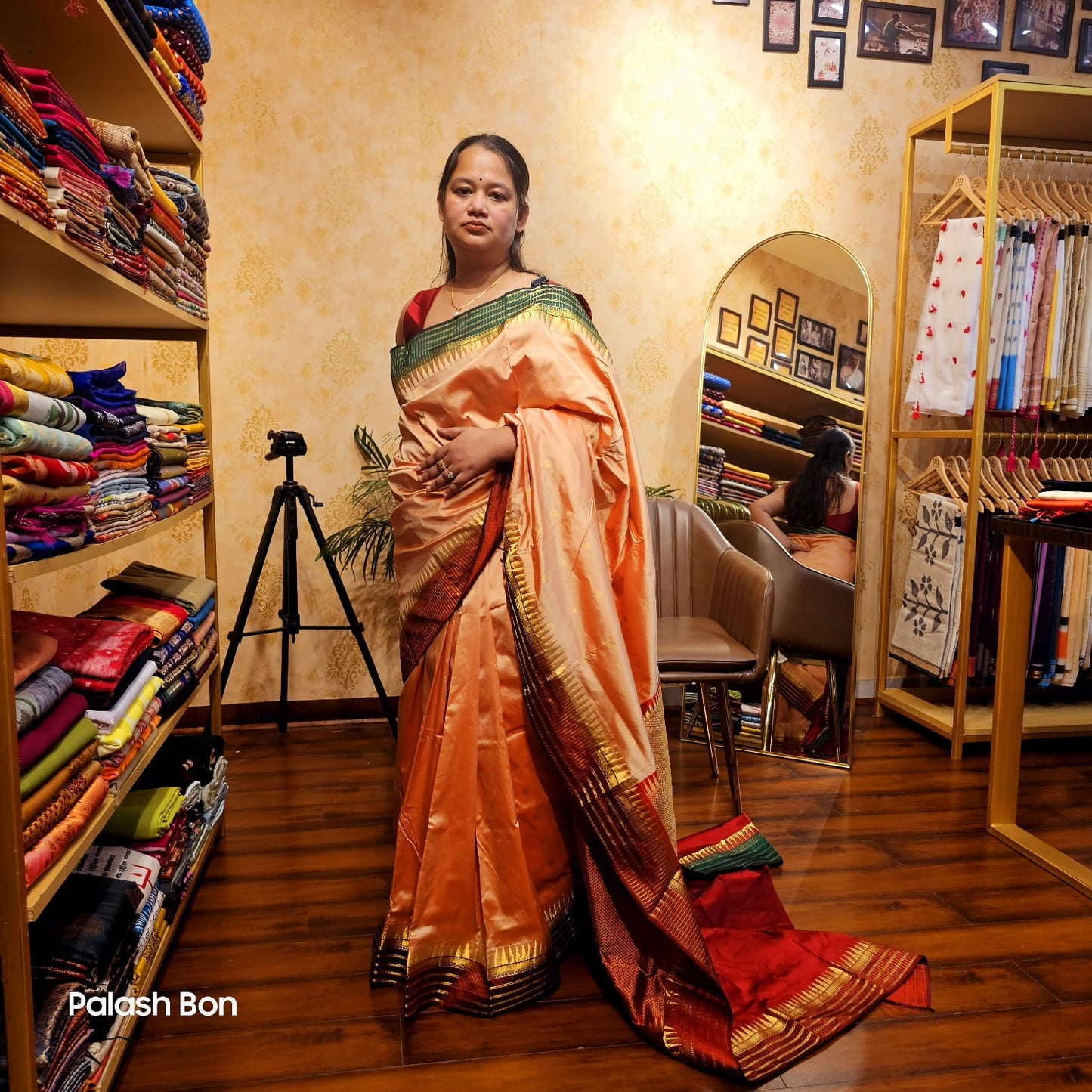 KANJIVARAM SAREE HANDWOVEN SANDLEWOOD