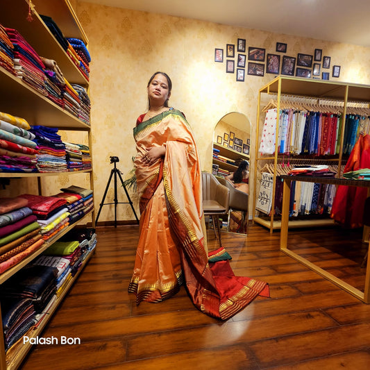 KANJIVARAM SAREE HANDWOVEN SANDLEWOOD