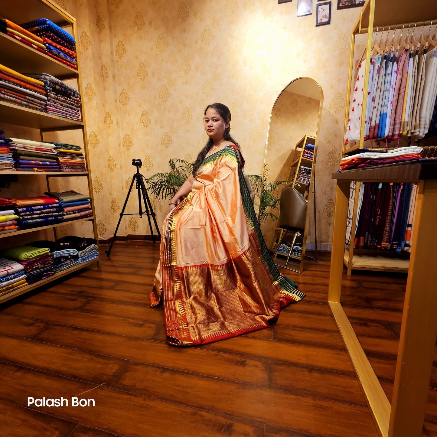 KANJIVARAM SAREE HANDWOVEN SANDLEWOOD