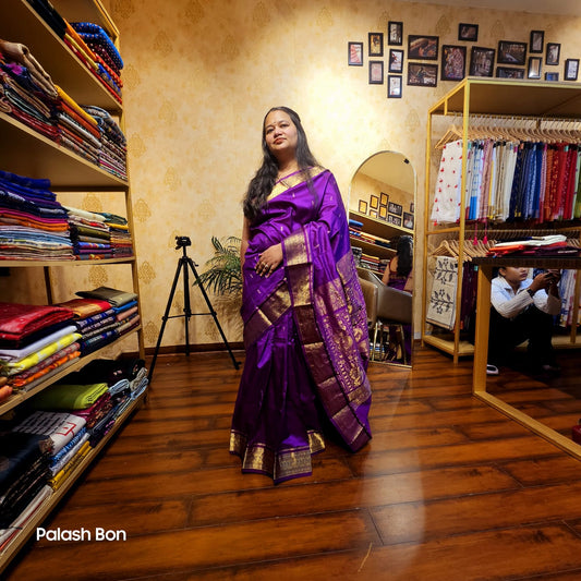 KANJIVARAM SAREE HANDWOVEN PURPLE
