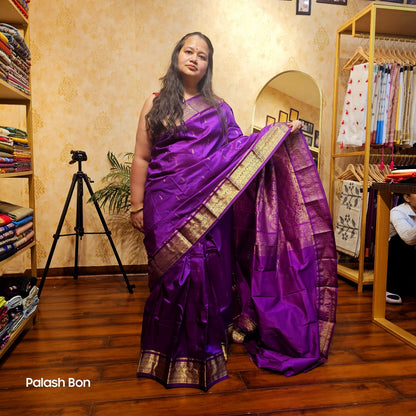 KANJIVARAM SAREE HANDWOVEN PURPLE