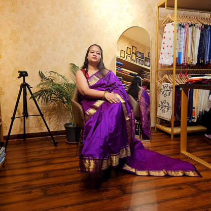 KANJIVARAM SAREE HANDWOVEN PURPLE