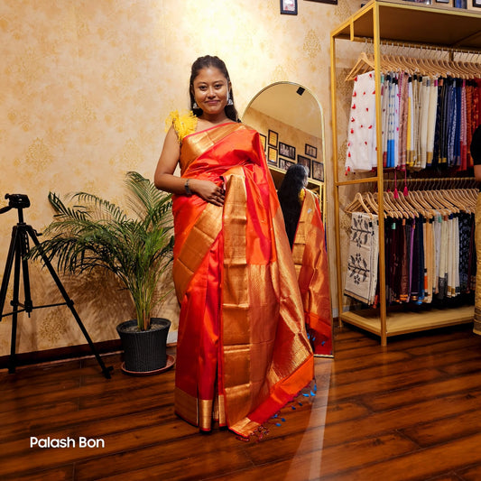 KANJIVARAM SAREE HANDWOVEN RED