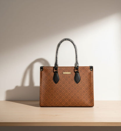 SHOULDER BAG BROWN WITH BLACK STRAP