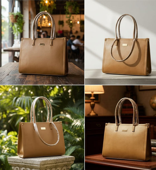 SHOPPER BAG DARK BEIGE