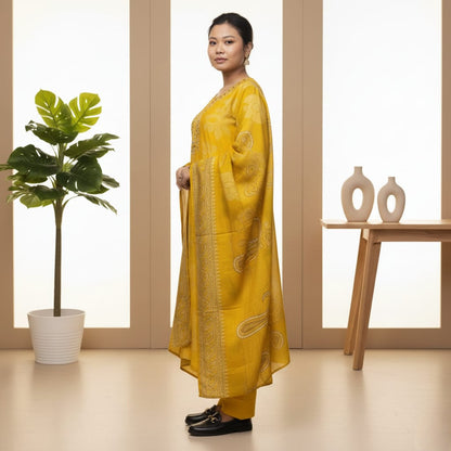 SALWAR SUIT MODAL SILK MUSTARD COLOR