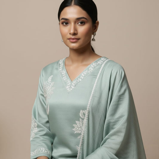SALWAR SUIT MODAL SILK SEA GREEN COLOR