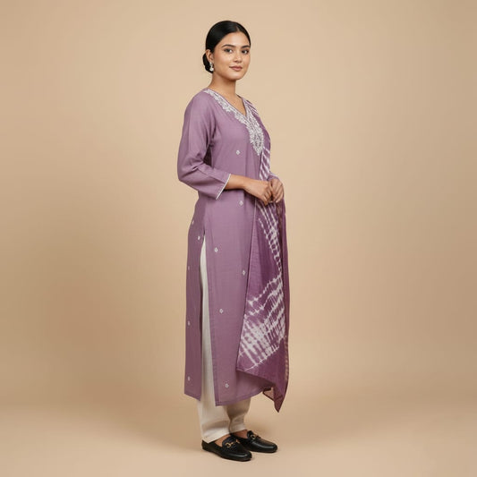 SALWAR SUIT MODAL SILK PURPLE COLOR