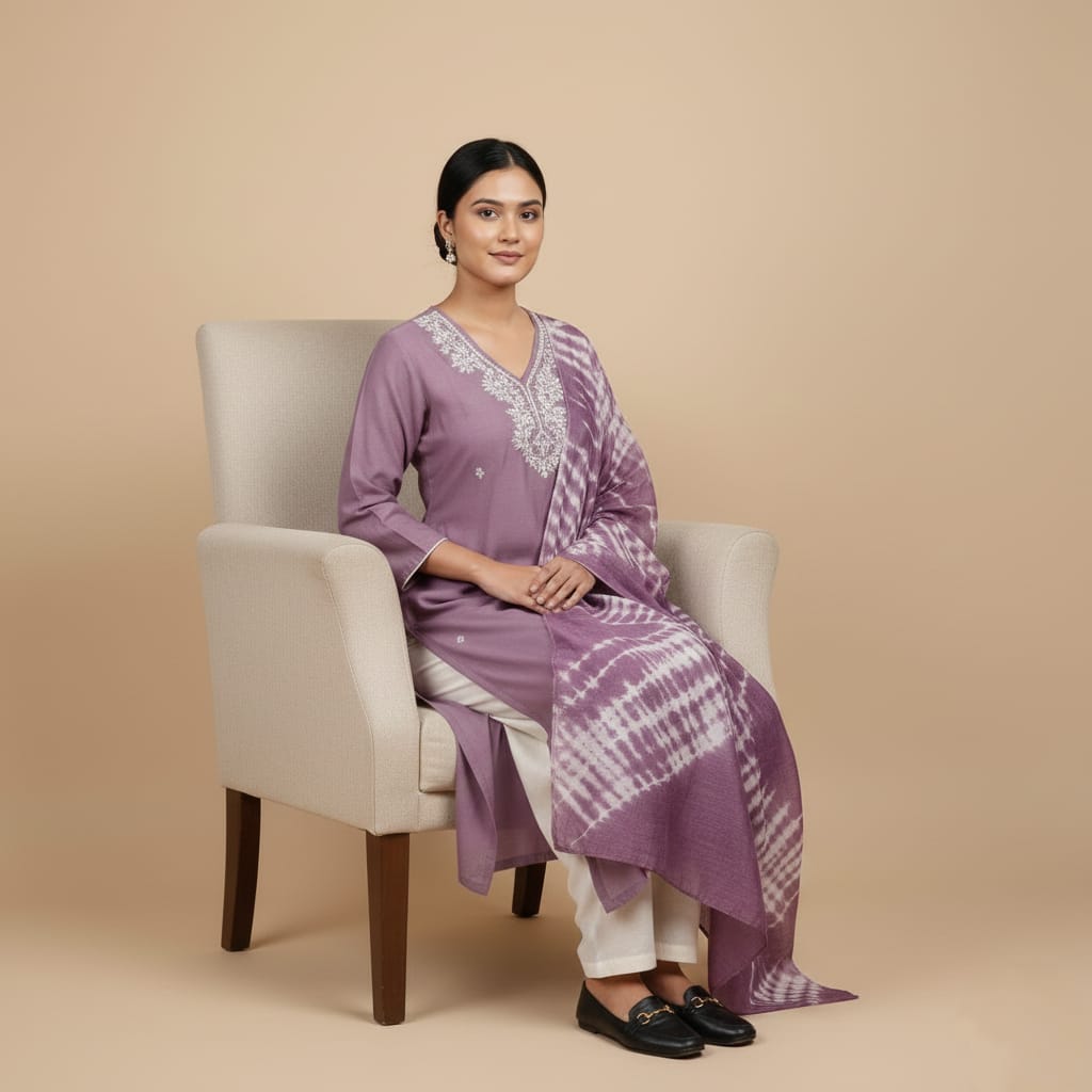 SALWAR SUIT MODAL SILK PURPLE COLOR