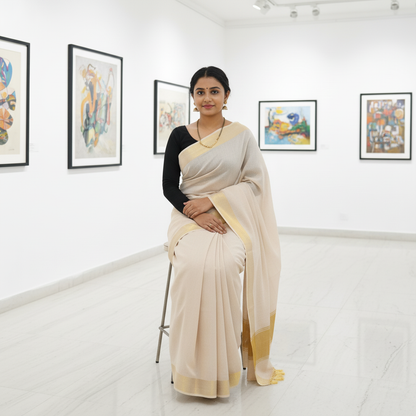 SILK GAJJI GOLDEN STRIP SAREE