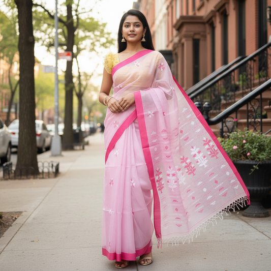 JAMDANI SARE HANDWOVEN MUSLIN